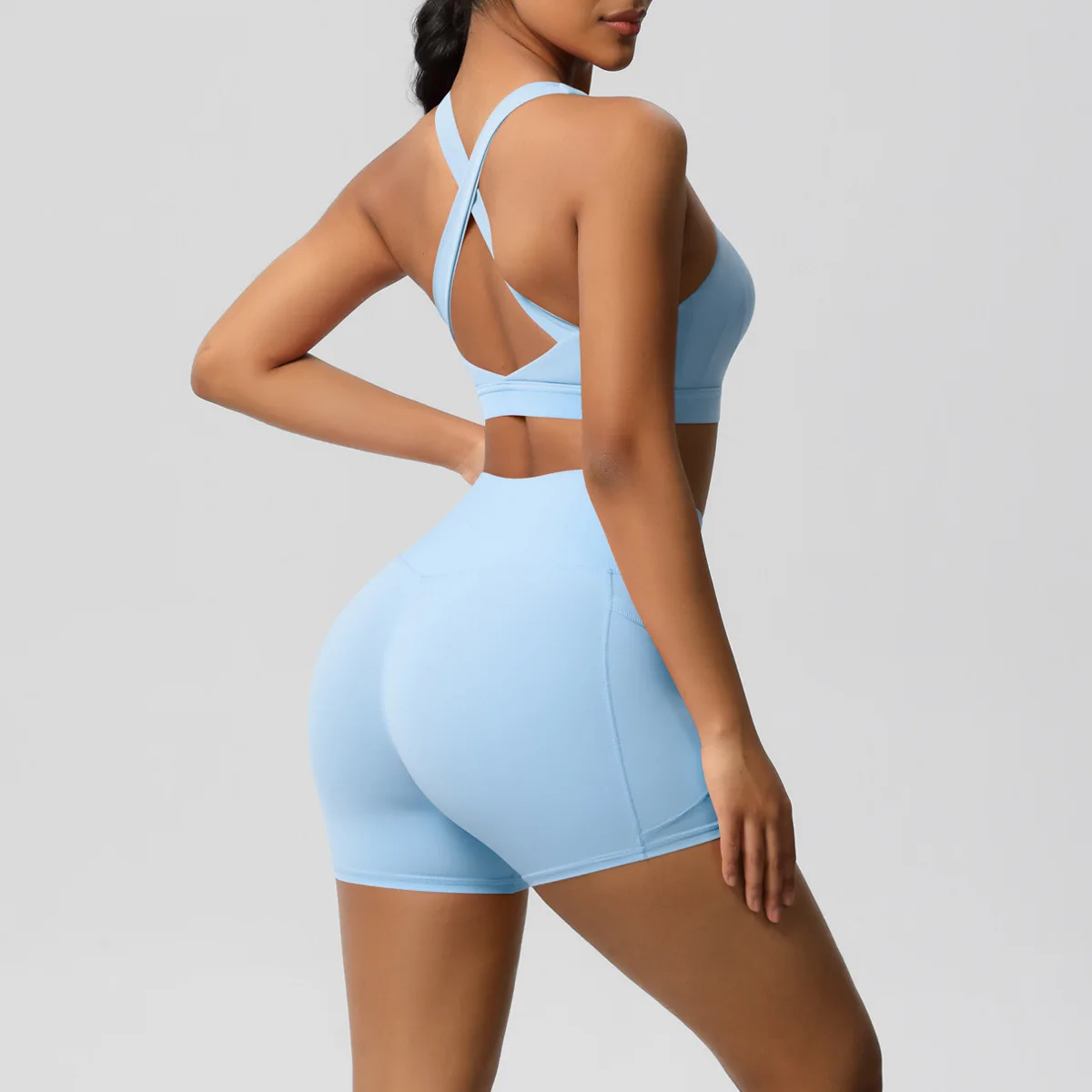 Seamless Yoga Sets Sports Fitness High Waist Hip-lifting Pocket Shorts Bra Suit Workout Clothing Gym Tracksuits Sets for Women
Seamless Yoga Sets Sports Fitness High Waist Hip-lifting Pocket Shorts Bra Suit Workout Clothing Gym Tracksuits Sets for Women