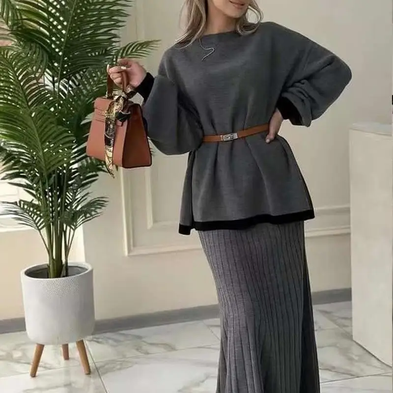 Women's Long Knitted Sweatshirt Waist Cinched Autumn Fashion Casual Comfortable Breathable High Quality Polyester Material
Women's Long Knitted Sweatshirt Waist Cinched Autumn Fashion Casual Comfortable Breathable High Quality Polyester Material