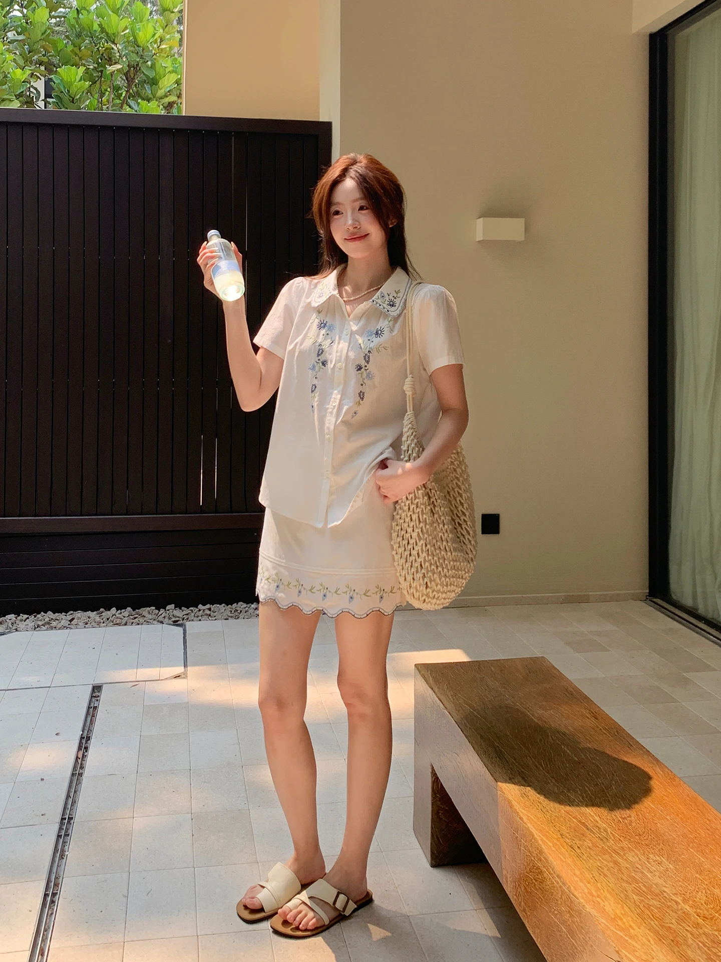 Even-Yiwen Korean High Intelligence Sensation Cotton Embroidered Two-Piece Set Pure Color Casual Office Wear Spring Summer
Even-Yiwen Korean High Intelligence Sensation Cotton Embroidered Two-Piece Set Pure Color Casual Office Wear Spring Summer