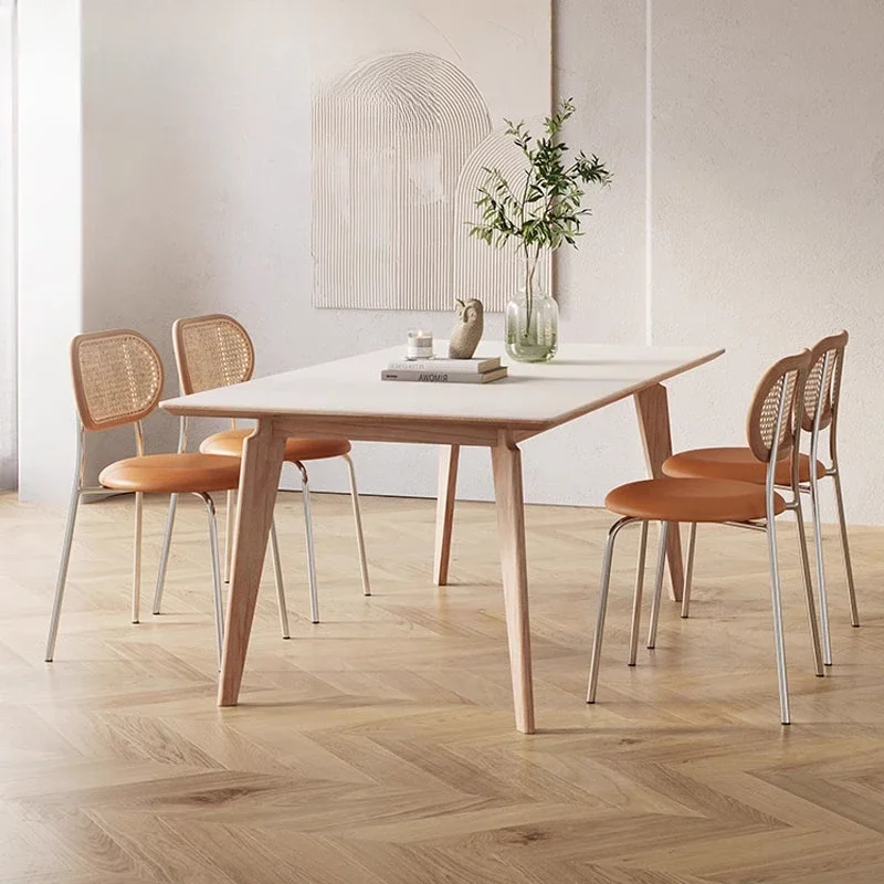 Minimalist cream style table, household small apartment all solid wood ash wood rock slab dining table
Minimalist cream style table, household small apartment all solid wood ash wood rock slab dining table