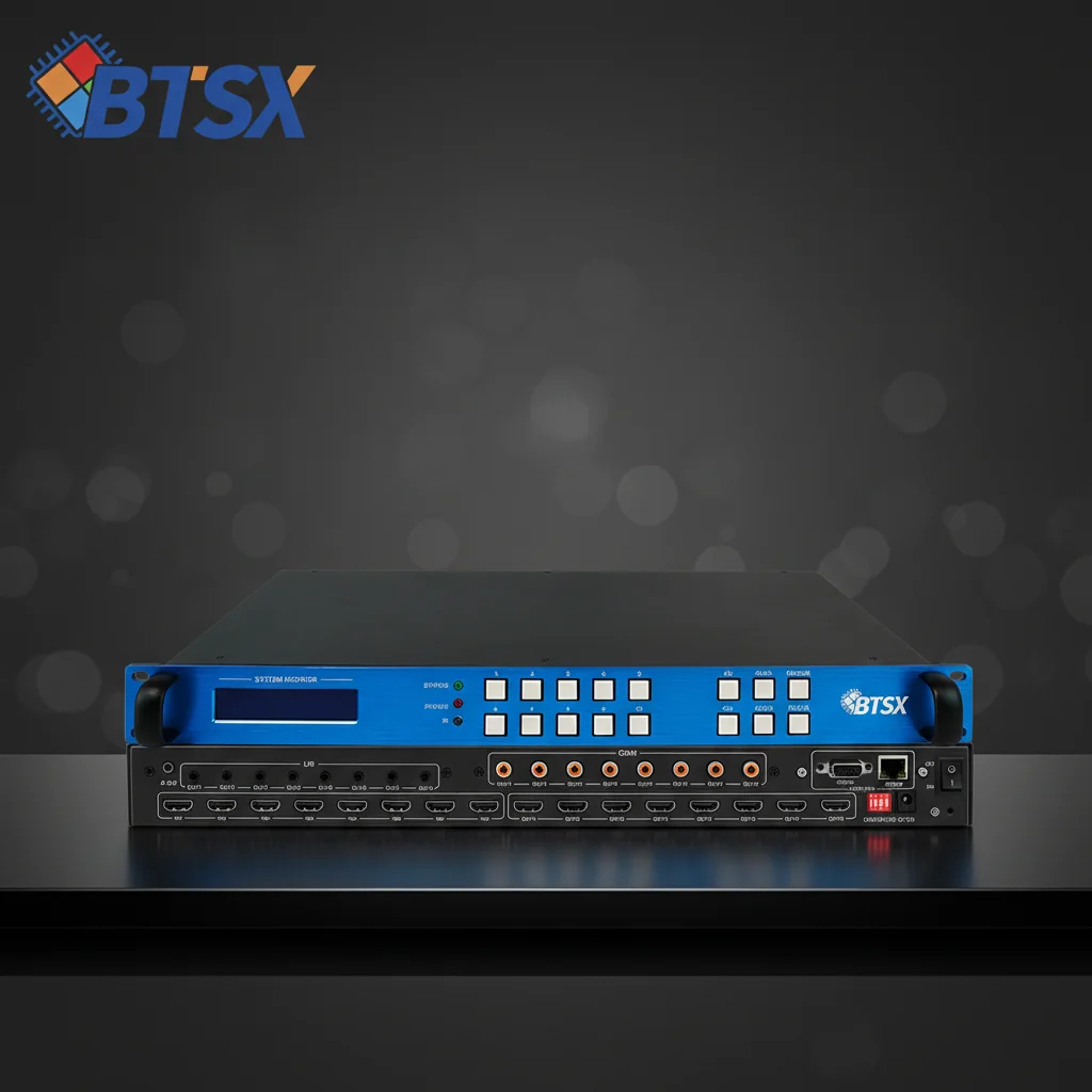 8x8 HDMI 2.0 Matrix: 18Gbps Bandwidth for Lecture Halls - HDR10+, RS232/RJ45 Control & Metal Housing