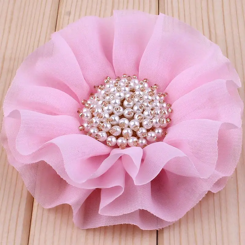 120pcs/lot 4" 15colors Big Ruffled Chiffon Artificial Fabric Flowers+Pearl For Hair Accessories For Wedding Decorative Gift
120pcs/lot 4" 15colors Big Ruffled Chiffon Artificial Fabric Flowers+Pearl For Hair Accessories For Wedding Decorative Gift