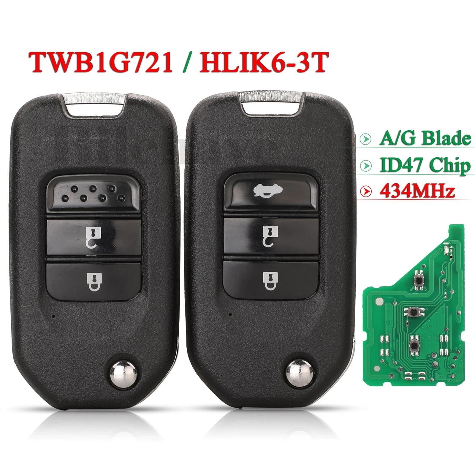 Jingyuqin 2/3BTN TWB1G721 HLIK6-3T автомобильный дистанционный ключ A/G 434 мгц ID47 чип для Honda Civic Accord
Jingyuqin 2/3BTN TWB1G721 HLIK6-3T автомобильный дистанционный ключ A/G 434 мгц ID47 чип для Honda Civic Accord