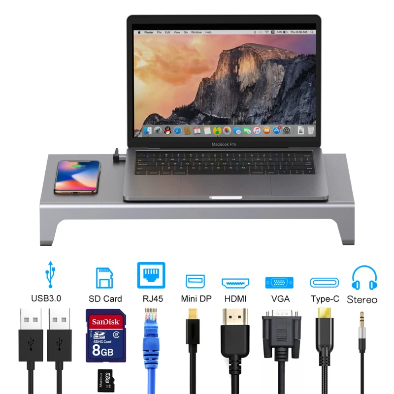 New Product 12 in 1 Usb Type C Hub Universal Laptop Stand Wireless Charger Adapter
New Product 12 in 1 Usb Type C Hub Universal Laptop Stand Wireless Charger Adapter