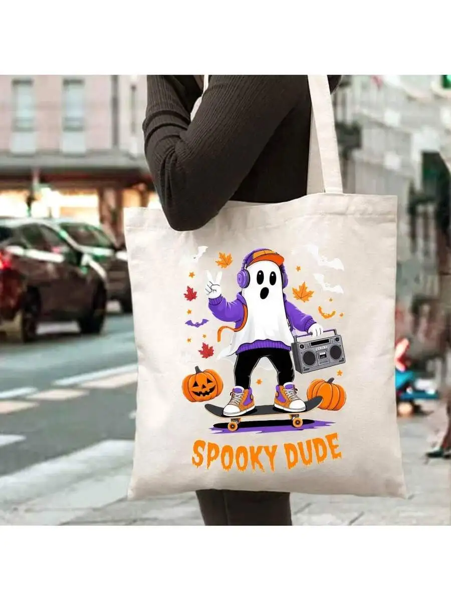Beige Halloween Spooky Dude Tote Bag With Pumpkin Cartoon Print - Casual Adult Handbag For Party Skateboarding
Beige Halloween Spooky Dude Tote Bag With Pumpkin Cartoon Print - Casual Adult Handbag For Party Skateboarding