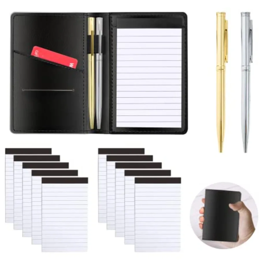 13 Pieces Mini Pocket Notepad Set, Included Leather Pocket Notepad Holder, 10 Pack 3×5 Inch Small Notebook Refills, 30 Lined Pa
13 Pieces Mini Pocket Notepad Set, Included Leather Pocket Notepad Holder, 10 Pack 3×5 Inch Small Notebook Refills, 30 Lined Pa