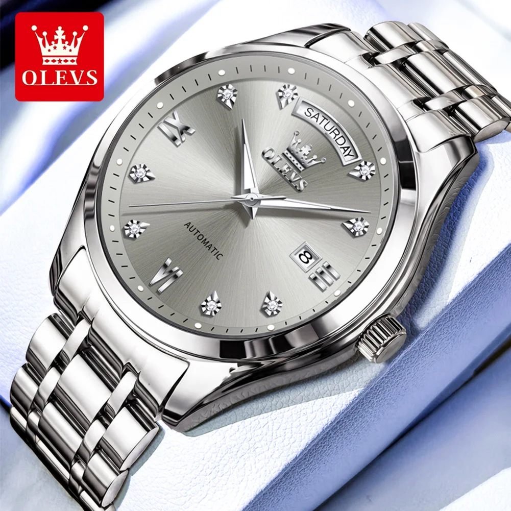 OLEVS Men's Watches Automatic Mechanical Business Wristwatch Waterproof Stainless Steel Strap Wristwatch Man Week
OLEVS Men's Watches Automatic Mechanical Business Wristwatch Waterproof Stainless Steel Strap Wristwatch Man Week
