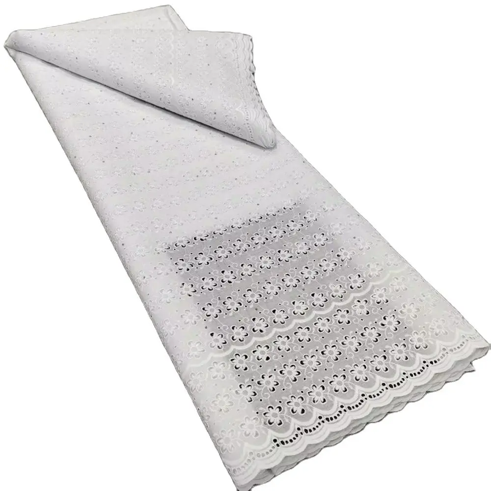 Swiss Lace Fabric with Rhinestones, Embroidered African Lace Material, 100% Cotton, Dry Lace, White, 5 Yards
Swiss Lace Fabric with Rhinestones, Embroidered African Lace Material, 100% Cotton, Dry Lace, White, 5 Yards