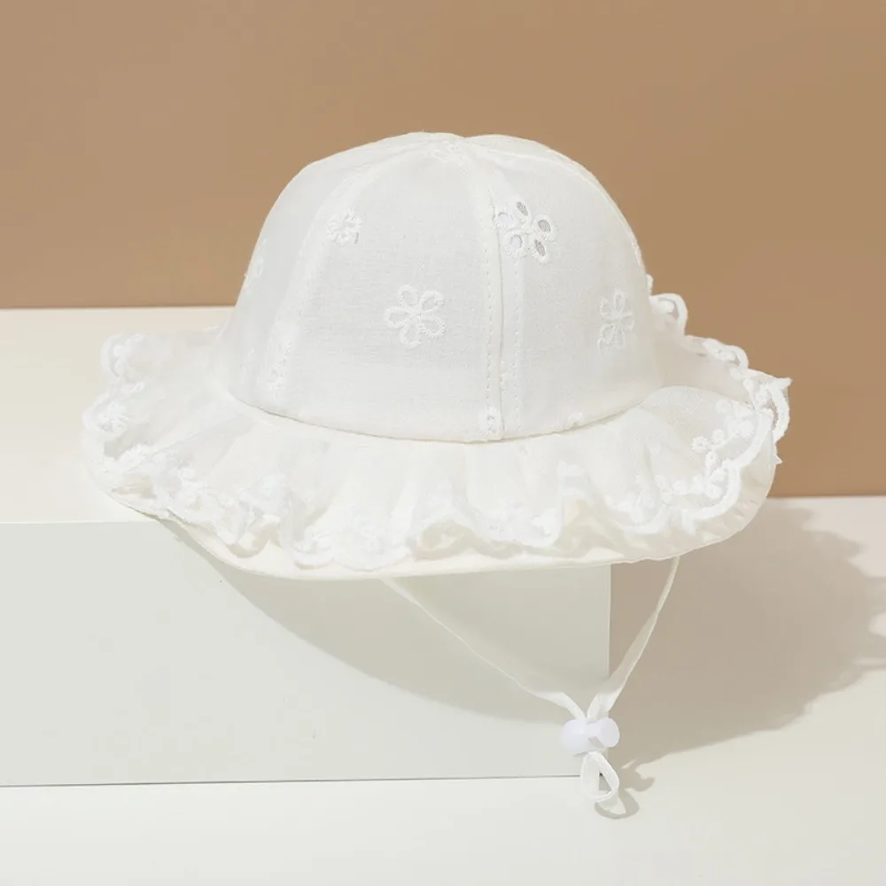 Fashion Sweet White Lace Bucket Hat Princess with Rope Toddler Sun Hat Sunscreen Ruffle Baby Fishermen Hat Infant
Fashion Sweet White Lace Bucket Hat Princess with Rope Toddler Sun Hat Sunscreen Ruffle Baby Fishermen Hat Infant