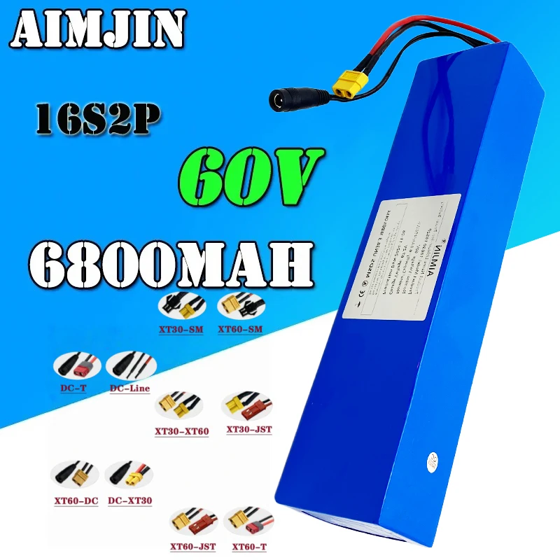 16S2P 60V 6.8AH 18650 lithium battery pack with large capacity, suitable for scooters, mountain bikes, and BMS batteries
16S2P 60V 6.8AH 18650 lithium battery pack with large capacity, suitable for scooters, mountain bikes, and BMS batteries
