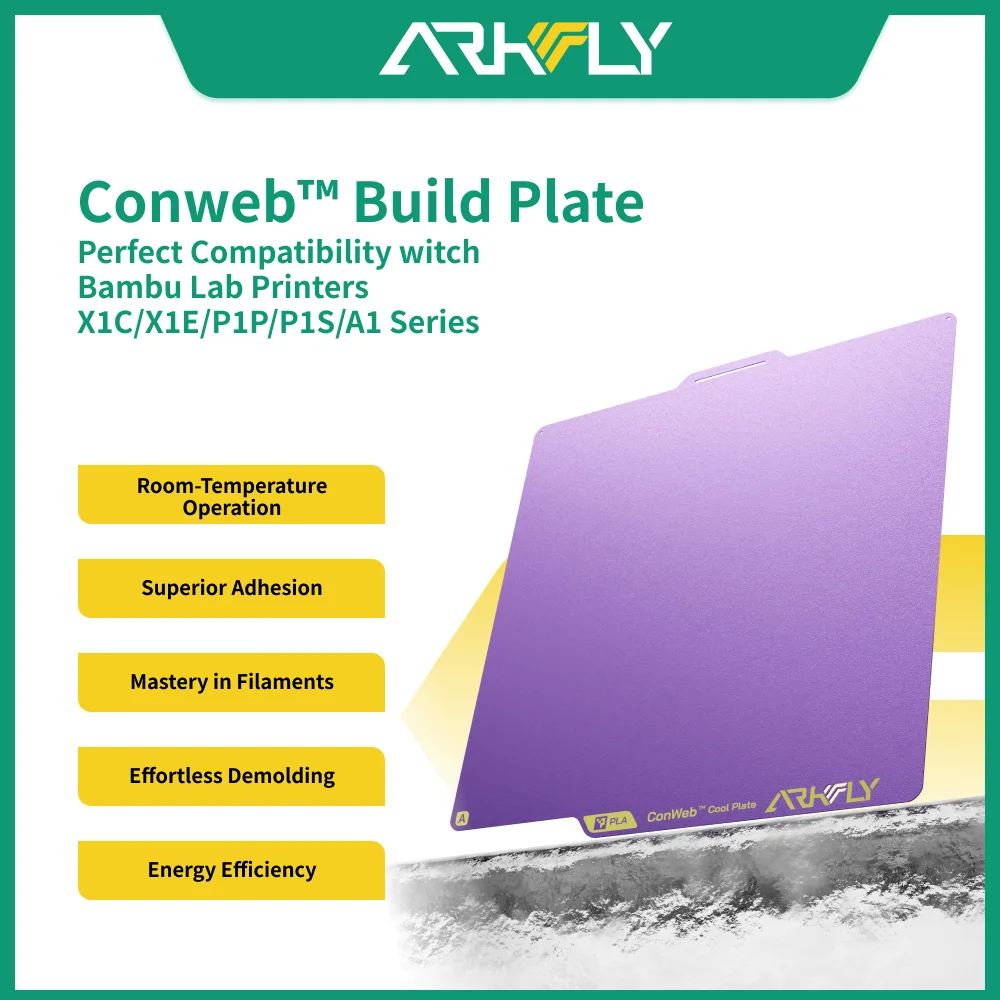 Phaetus Arkfly Cobweb Cool Plate A1 Build Plate Spring Steel Double-sided Textured for Bambu Lab P1P X1 3D Printer Parts
Phaetus Arkfly Cobweb Cool Plate A1 Build Plate Spring Steel Double-sided Textured for Bambu Lab P1P X1 3D Printer Parts