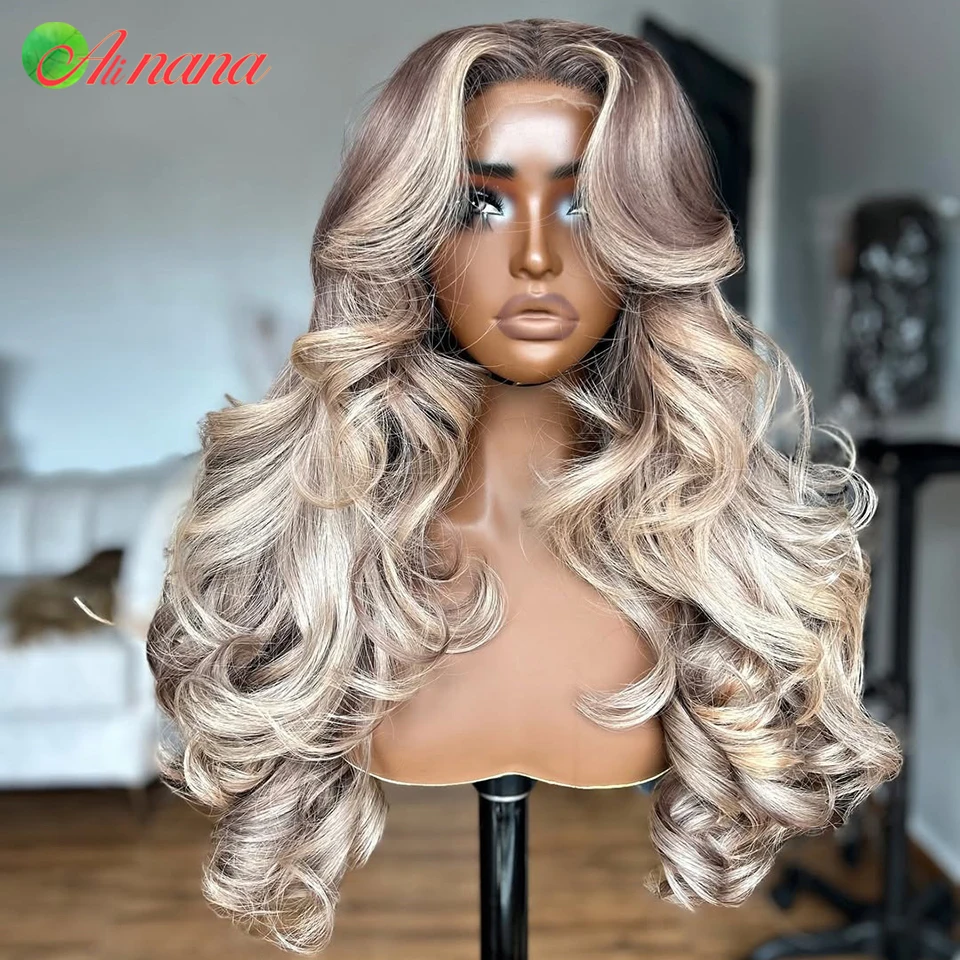 Highlight Ash Blonde Color 13x4 13x6 Transparent Lace Frontal Wig Body Wave Pre-Plucked 180% Density Human Hair Wig For Women
Highlight Ash Blonde Color 13x4 13x6 Transparent Lace Frontal Wig Body Wave Pre-Plucked 180% Density Human Hair Wig For Women