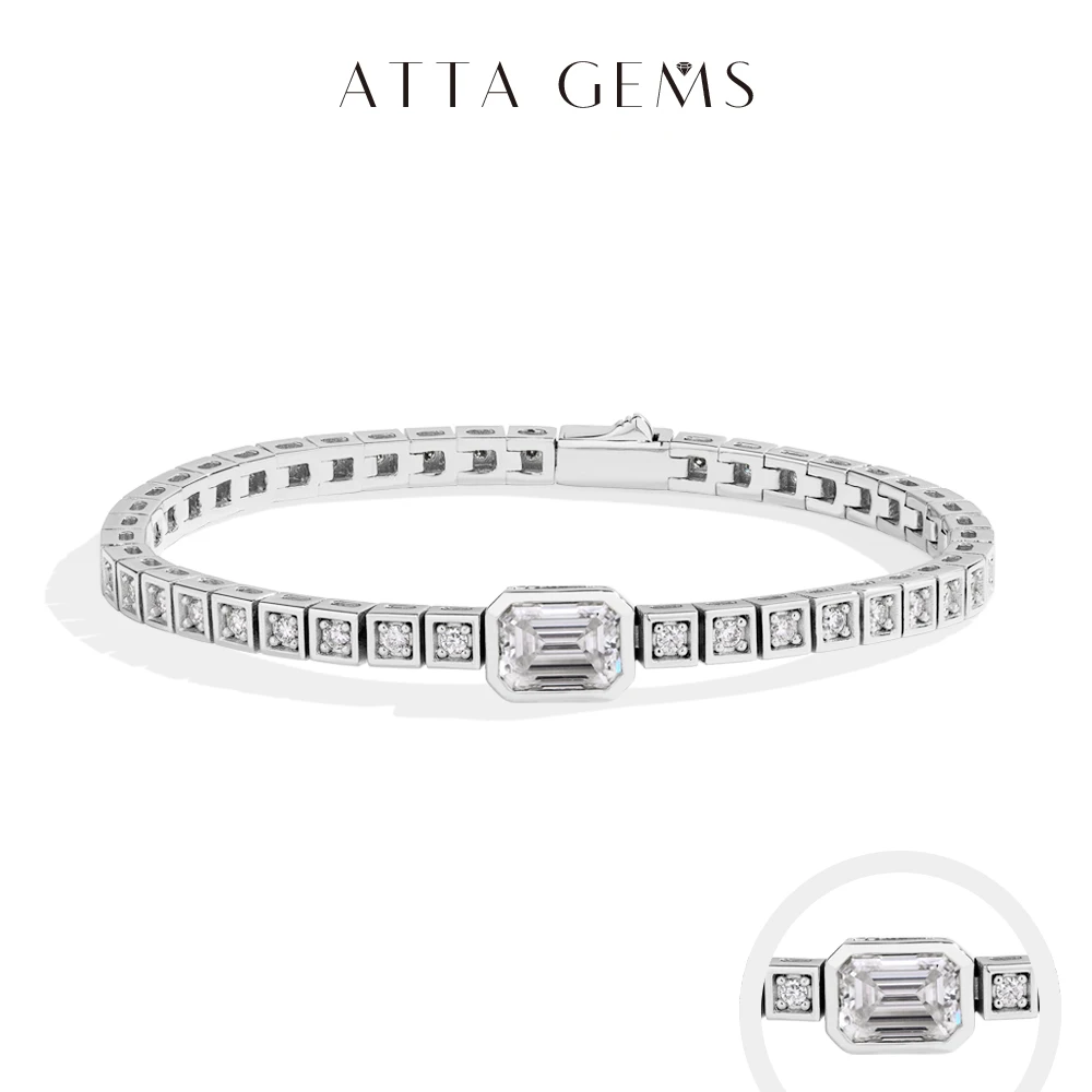 ATTAGEMS Asscher 8*6mm D VVS1 Full Moissanite Tennis Bracelet For Women Man 925 Sterling Silver Gold Plated Wedding Jewelry Gift
ATTAGEMS Asscher 8*6mm D VVS1 Full Moissanite Tennis Bracelet For Women Man 925 Sterling Silver Gold Plated Wedding Jewelry Gift