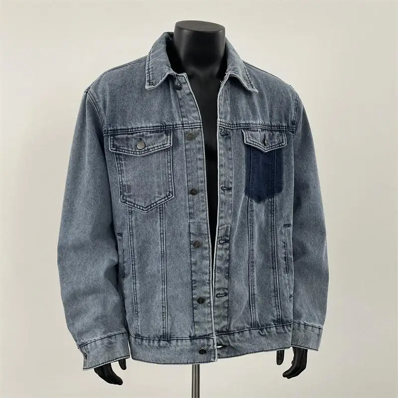 Men Denim Jacket Spring Autumn New American Retro Casual Loose Splicing Long Sleeve Coats Popular Versatile Pockets Lapel Tops
Men Denim Jacket Spring Autumn New American Retro Casual Loose Splicing Long Sleeve Coats Popular Versatile Pockets Lapel Tops