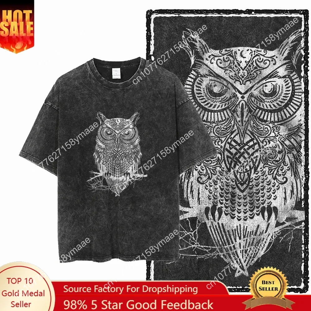 DH OWL Printed 100% Cotton Acid Washed Exclusive Graphic Unisex T Shirt Cool Vintage Streetwear Men Women Tshirts Big Size Tee f
DH OWL Printed 100% Cotton Acid Washed Exclusive Graphic Unisex T Shirt Cool Vintage Streetwear Men Women Tshirts Big Size Tee f