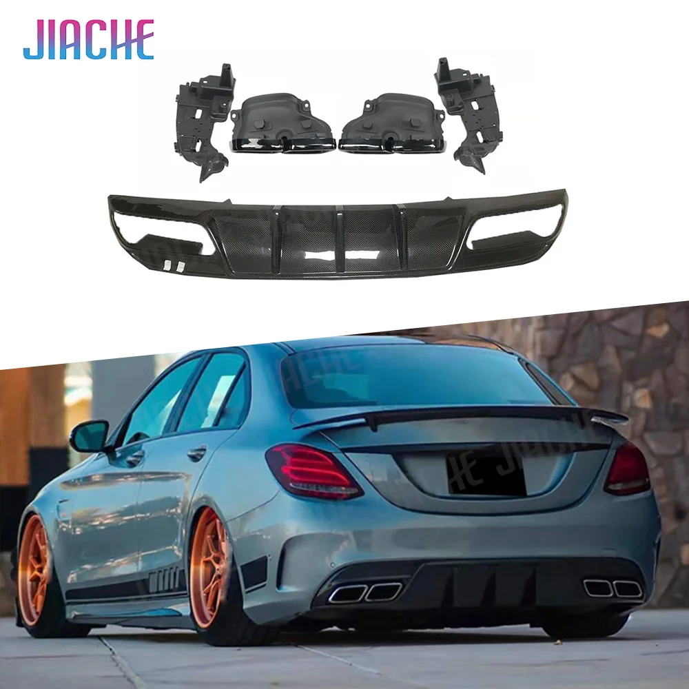 JIACHE Carbon Fiber Rear Diffuser Exhaust Tips For Mercedes Benz C Class W205 Sedan 4 Door C43 C63 For AMG Sport 2015-2020
JIACHE Carbon Fiber Rear Diffuser Exhaust Tips For Mercedes Benz C Class W205 Sedan 4 Door C43 C63 For AMG Sport 2015-2020
