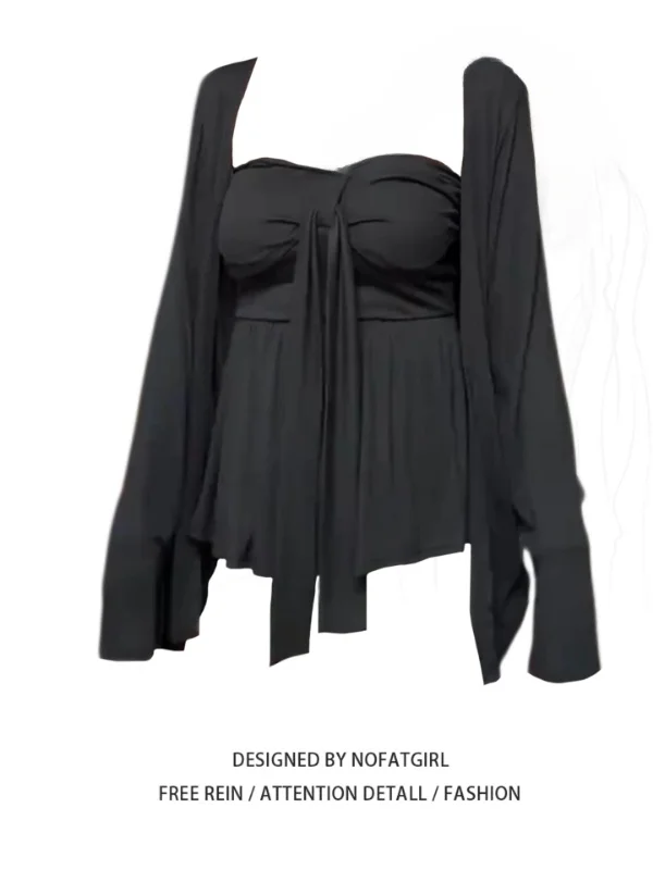 plus Size Women's Pure Desire Sexy Bla Sa Tube Top Long Sve Vest Two-Piece Set Summer Sun Protection Open Cardigan
plus Size Women's Pure Desire Sexy Bla Sa Tube Top Long Sve Vest Two-Piece Set Summer Sun Protection Open Cardigan