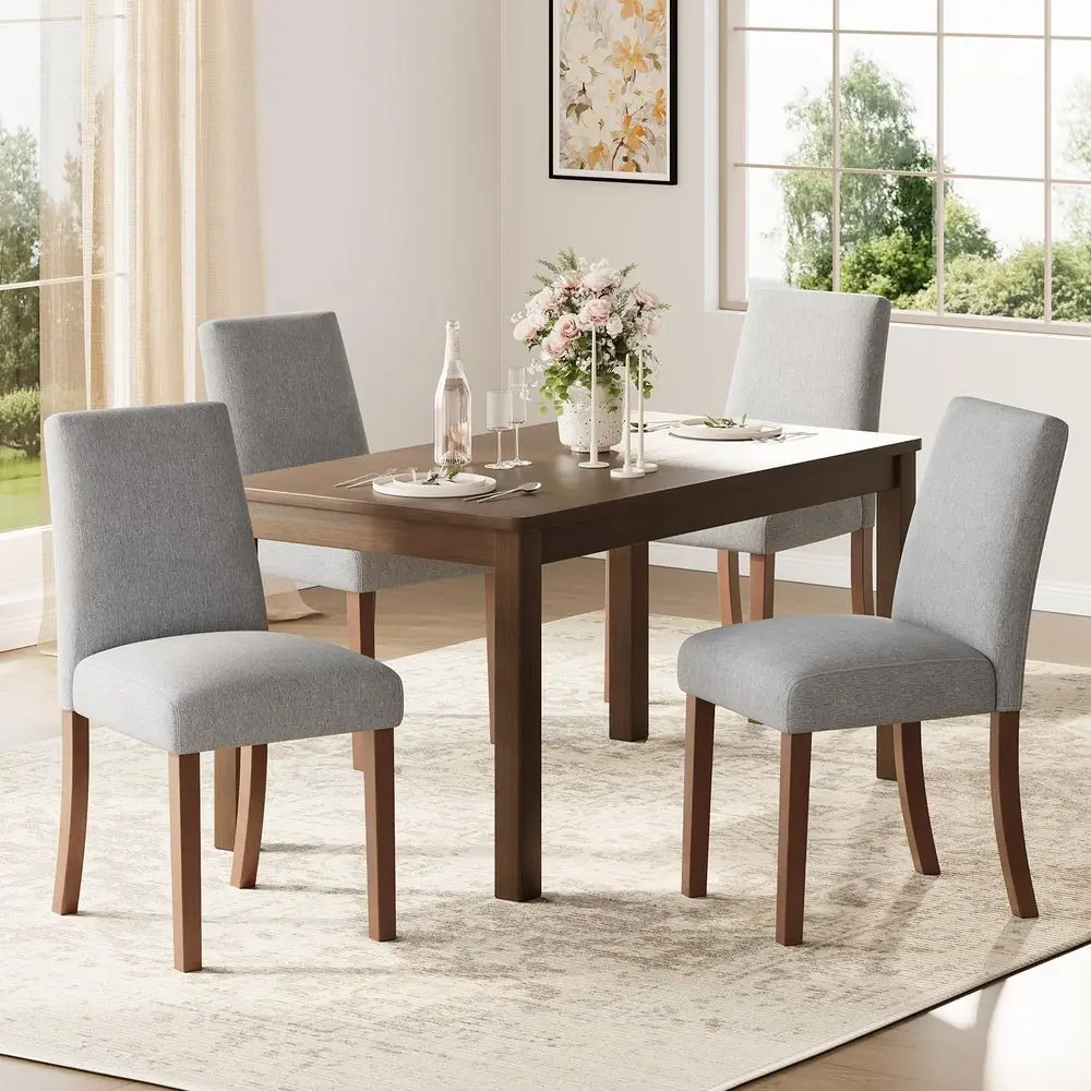 Set of 4 Upholstered Dining Chairs with Wooden Legs, Suitable for Kitchen, Restaurant, and Cafe - Gray
Set of 4 Upholstered Dining Chairs with Wooden Legs, Suitable for Kitchen, Restaurant, and Cafe - Gray