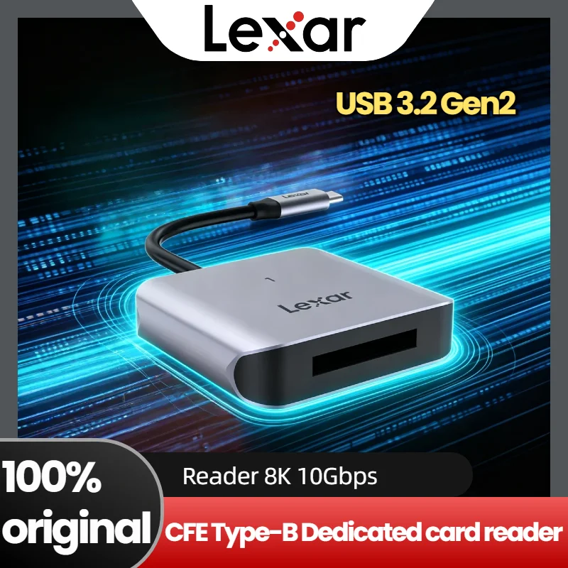 Lexar Professional CFexpress Type B Card Reader LRW510U USB 3.2 Gen 2 10Gbps Built in USB C Cable for 8K RAW Video Transfer
Lexar Professional CFexpress Type B Card Reader LRW510U USB 3.2 Gen 2 10Gbps Built in USB C Cable for 8K RAW Video Transfer