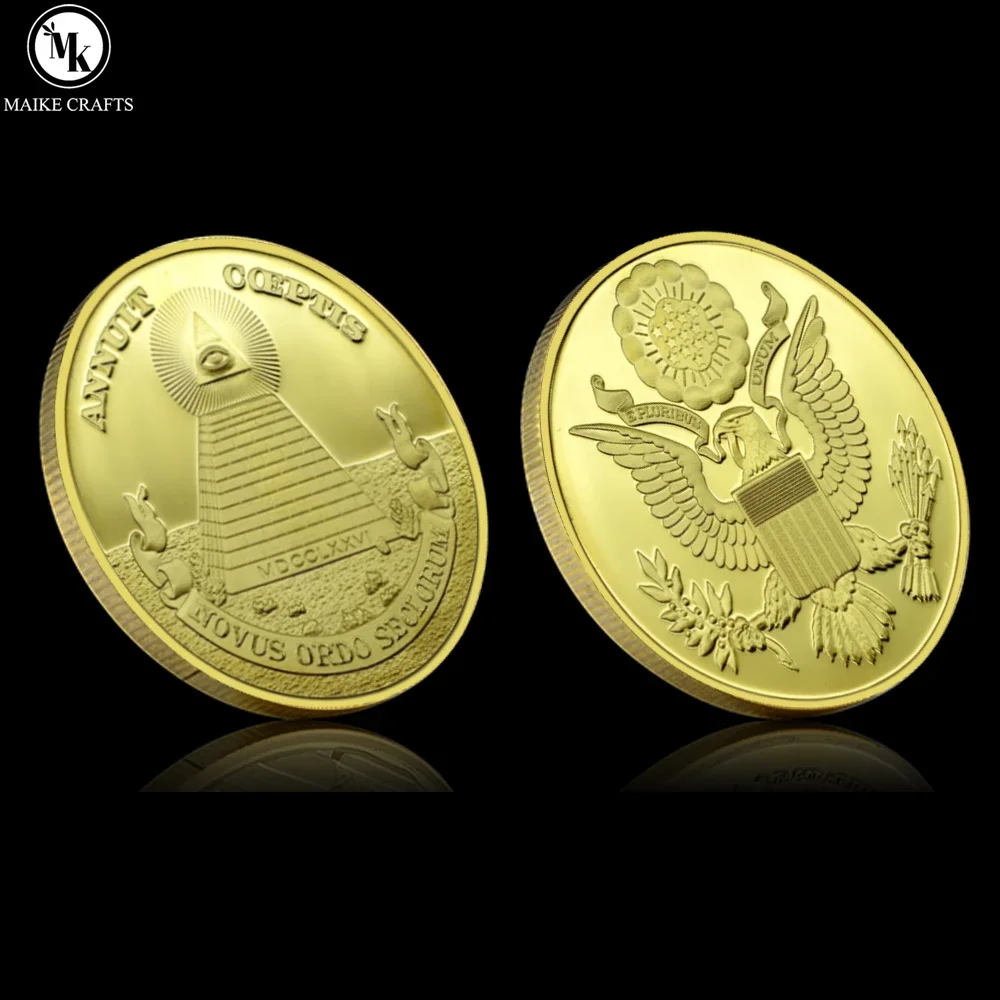 American Masonic Challenge Coin Metal Gold Plated Masonic Eye Pyramid Commemorative Medal Ornaments Collection Gift
American Masonic Challenge Coin Metal Gold Plated Masonic Eye Pyramid Commemorative Medal Ornaments Collection Gift