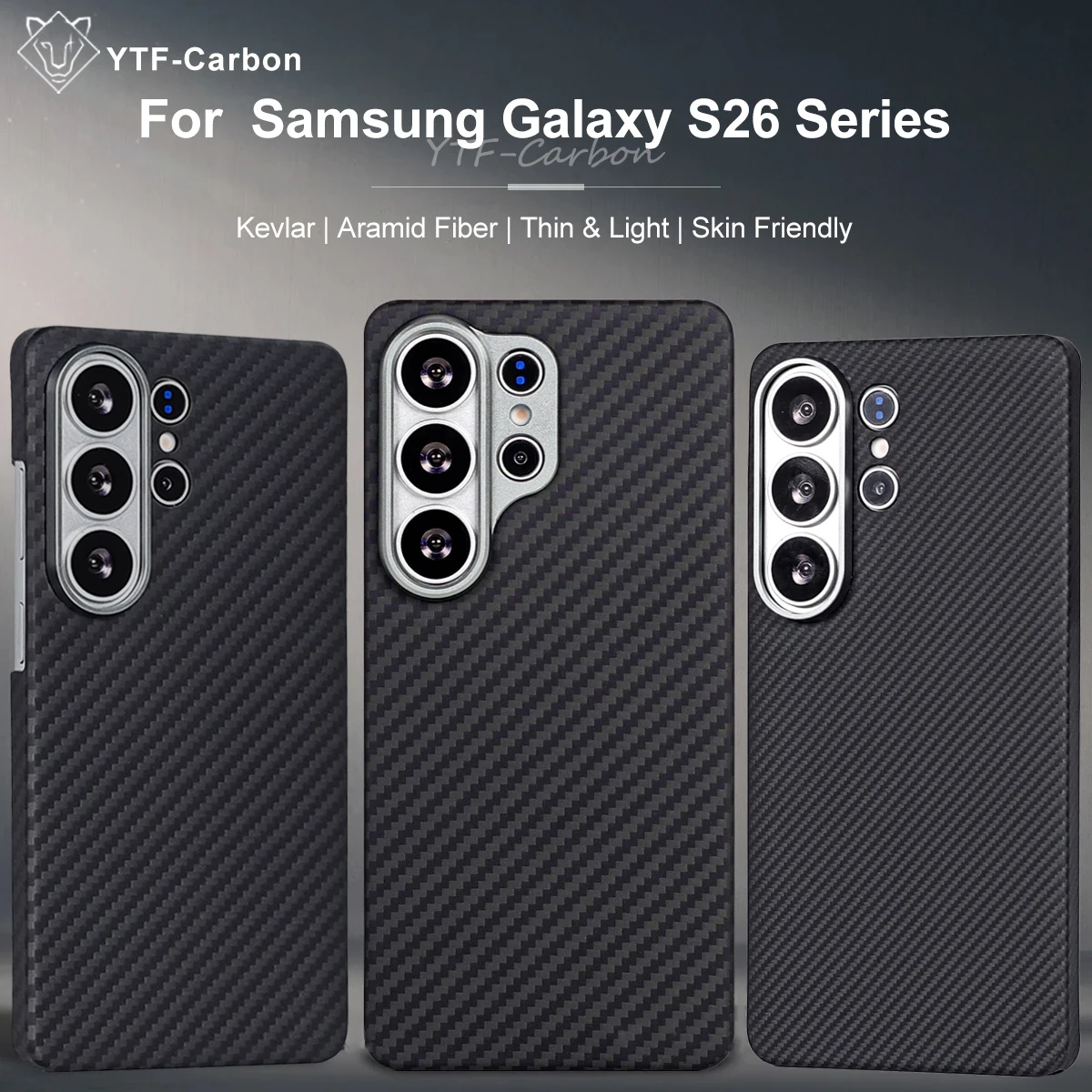 YTF For Samsung Galaxy S26 Ultra Aramid Fiber phone case for magnetic S26 plus Thin Luxury S26 cover protective Kevlar case
YTF For Samsung Galaxy S26 Ultra Aramid Fiber phone case for magnetic S26 plus Thin Luxury S26 cover protective Kevlar case
