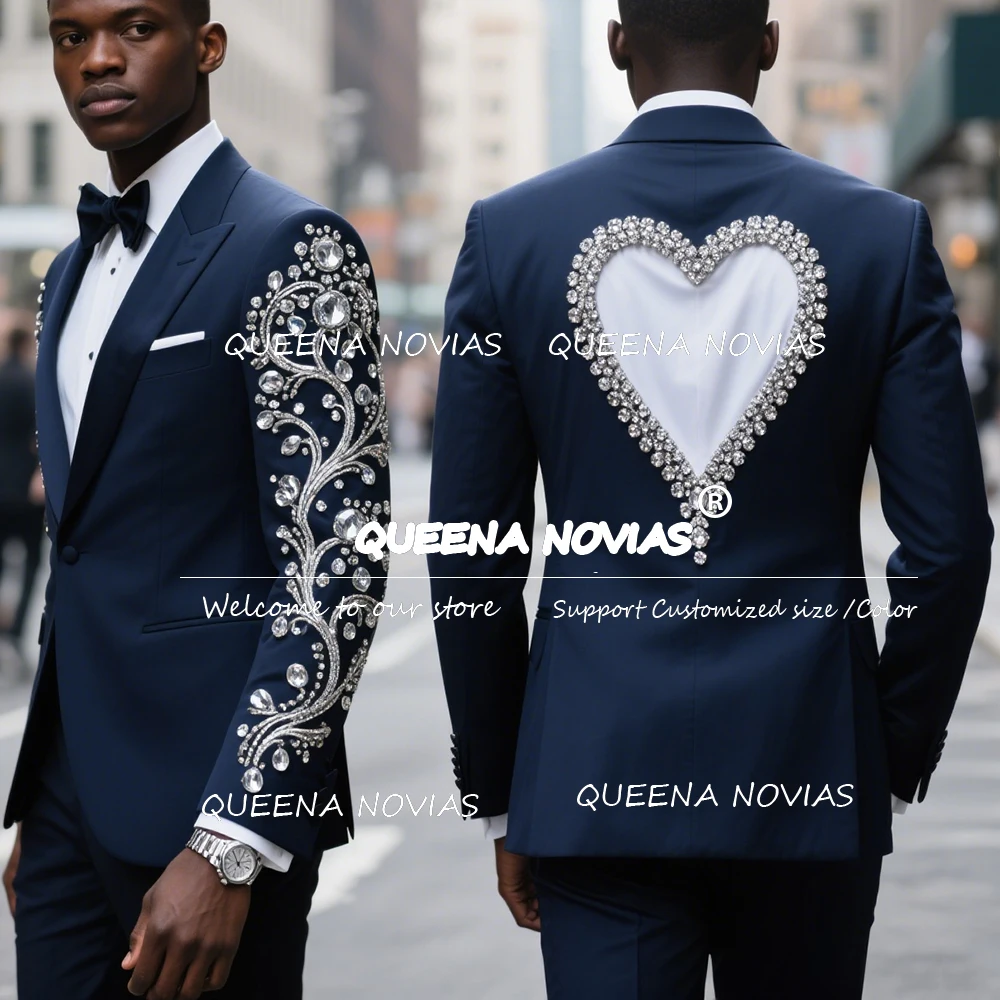 Luxury Diamond Beaded Suits Men 2 Pieces Sets Single Breasted Groom Blazers Customized Man Banquet Wedding Tuxedos Costume Homme
Luxury Diamond Beaded Suits Men 2 Pieces Sets Single Breasted Groom Blazers Customized Man Banquet Wedding Tuxedos Costume Homme