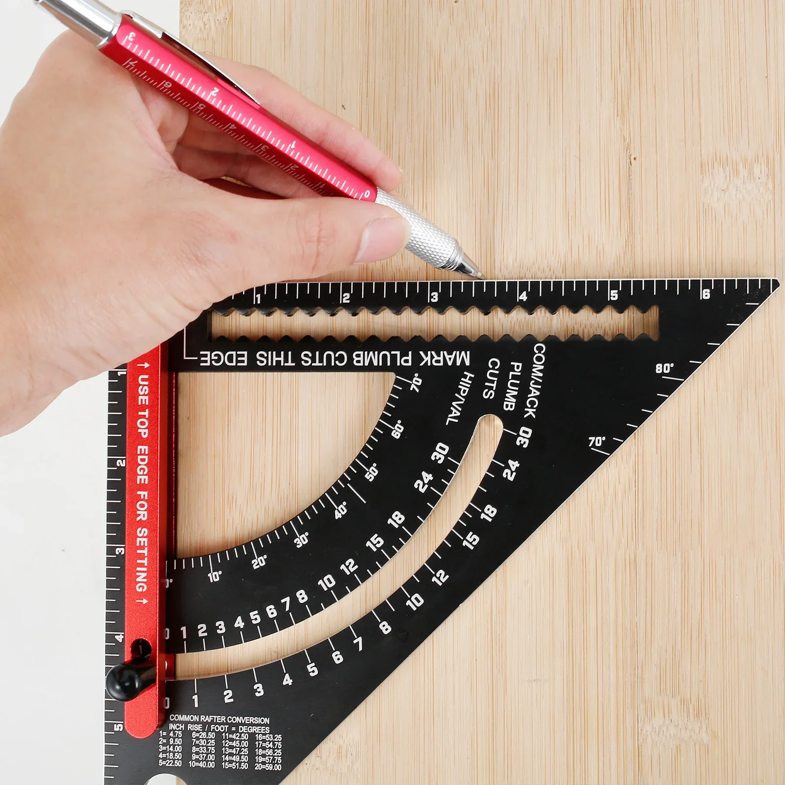 Carpenter Square 7inch Woodworking Triangle Ruler Aluminum Alloy Rafter Square Adjustable Carpentry Triangle Ruler for Carpenter
Carpenter Square 7inch Woodworking Triangle Ruler Aluminum Alloy Rafter Square Adjustable Carpentry Triangle Ruler for Carpenter