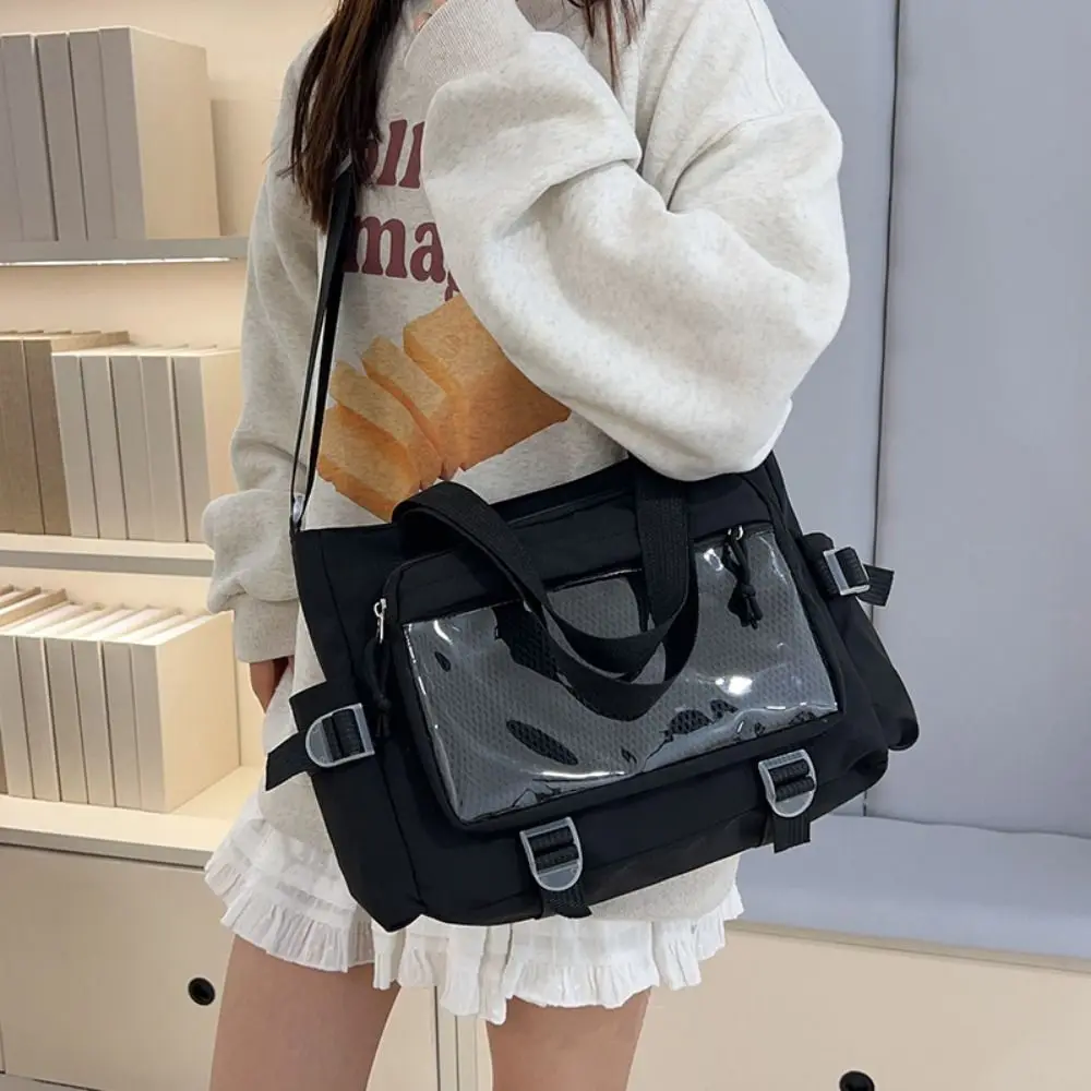 Lovely Japanese Style Transparent Itabag Harajuku Large Capacity Canvas Tote Bag Badge Display Casual JK Shoulder Bag Daily
Lovely Japanese Style Transparent Itabag Harajuku Large Capacity Canvas Tote Bag Badge Display Casual JK Shoulder Bag Daily