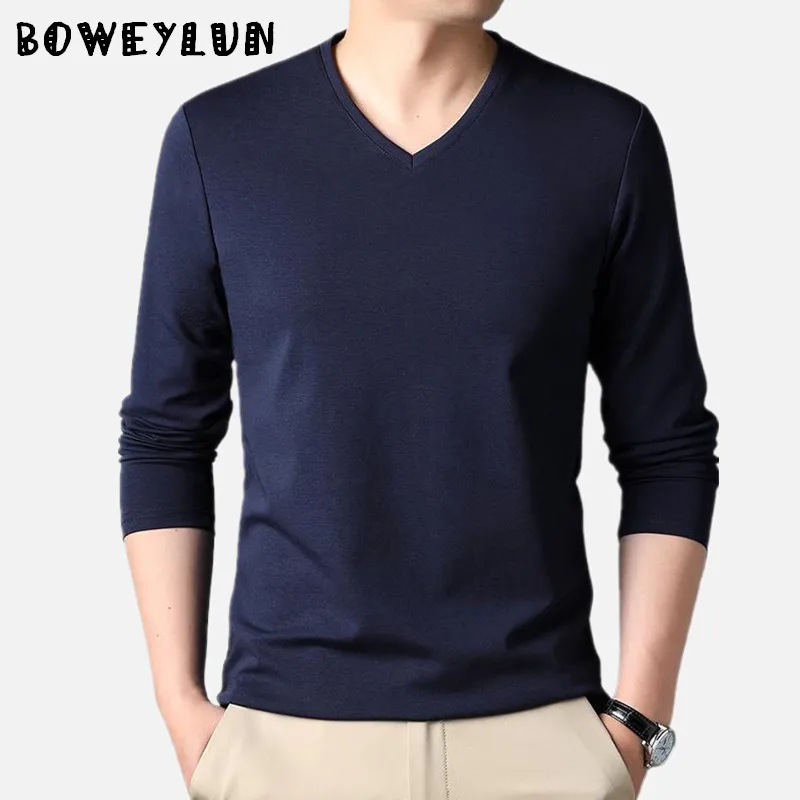 BOWEYLUN Mulberry Silk V-neck Long-sleeved T-shirt Men's Spring and Autumn Skin-friendly Breathable Solid Color Casual Top Male
BOWEYLUN Mulberry Silk V-neck Long-sleeved T-shirt Men's Spring and Autumn Skin-friendly Breathable Solid Color Casual Top Male