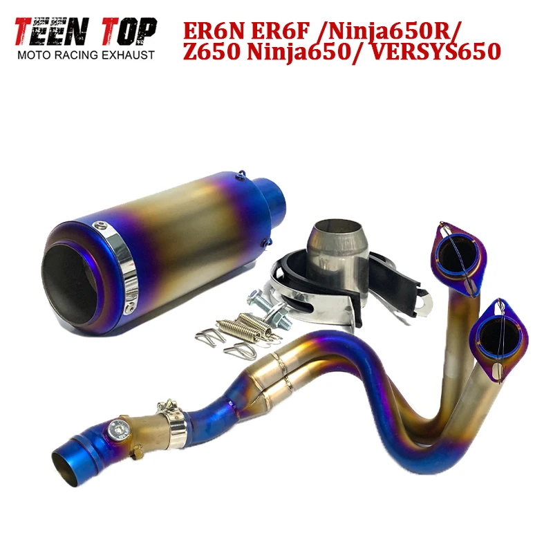 51mm Motorcycle Exhaust System For Kawasaki Z650 Ninja650/R ER6N ER6F VERSYS650 Exhaust Pipe 245mm Exhaust Muffler Escape Moto
51mm Motorcycle Exhaust System For Kawasaki Z650 Ninja650/R ER6N ER6F VERSYS650 Exhaust Pipe 245mm Exhaust Muffler Escape Moto
