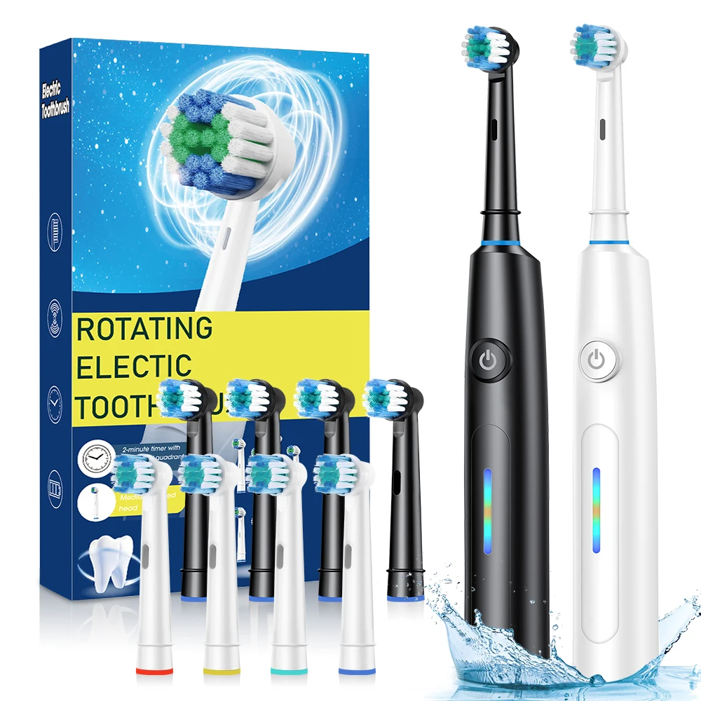 Rotating Electric Toothbrush for Adults 5 Modes Rechargeable Electric Toothbrush with 4 Replacement Heads Deep Clean Teeth
Rotating Electric Toothbrush for Adults 5 Modes Rechargeable Electric Toothbrush with 4 Replacement Heads Deep Clean Teeth
