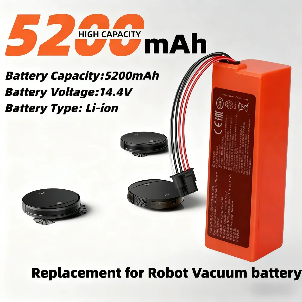 14.4V 7000mAh Replacement Li-Ion Battery 97.92Wh for Xiaomi MJST1S MJSTS Mop 2 Pro MJST1SHW MJSTP C101 Robot Vacuum Cleaner.
14.4V 7000mAh Replacement Li-Ion Battery 97.92Wh for Xiaomi MJST1S MJSTS Mop 2 Pro MJST1SHW MJSTP C101 Robot Vacuum Cleaner.