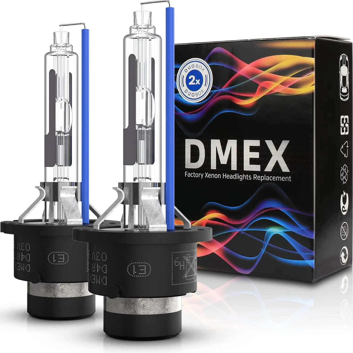 D4R 35W 8000K Xenon HID Headlight Bulbs, 2 Pack, OEM Replacement, 3500 Lumens, Anti-UV Glass, 2 Year Warranty
D4R 35W 8000K Xenon HID Headlight Bulbs, 2 Pack, OEM Replacement, 3500 Lumens, Anti-UV Glass, 2 Year Warranty