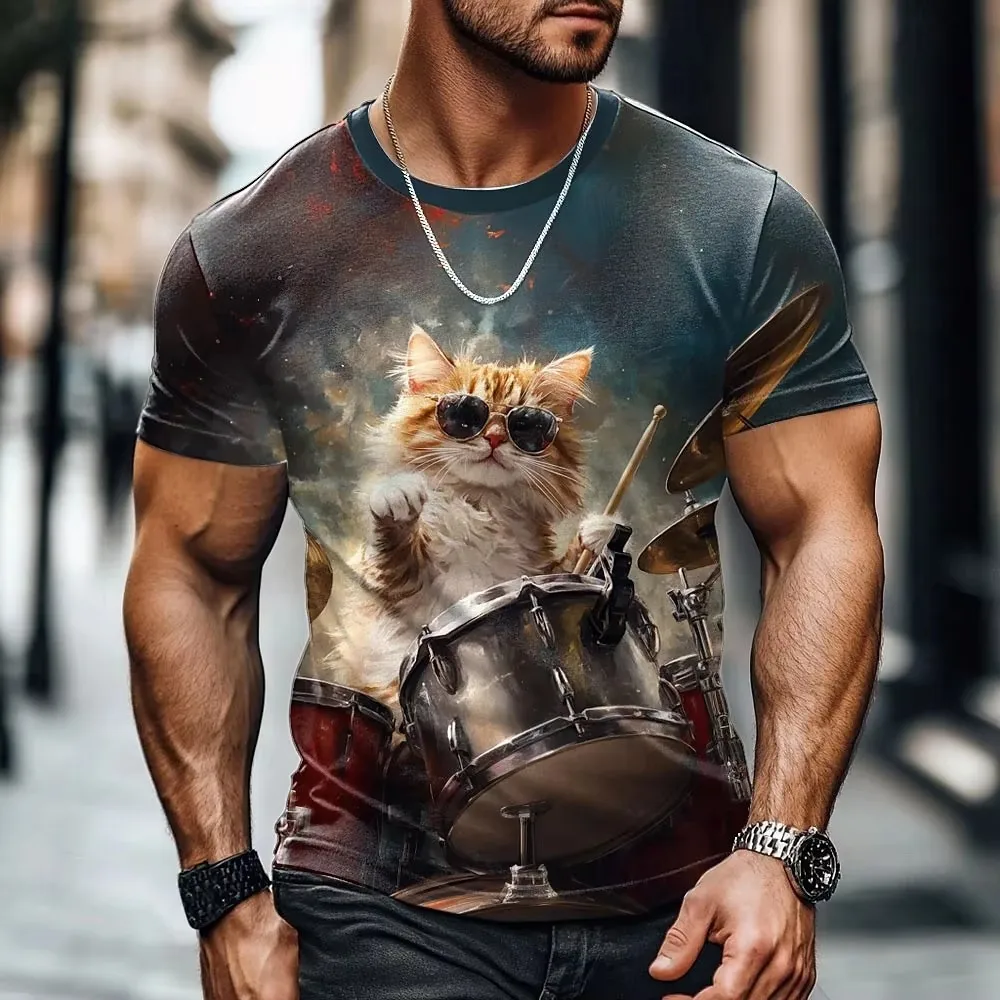 Men's short-sleeved T-shirt summer outdoor sports round neck top animal cat print pattern large Oversize loose men's clothing
Men's short-sleeved T-shirt summer outdoor sports round neck top animal cat print pattern large Oversize loose men's clothing