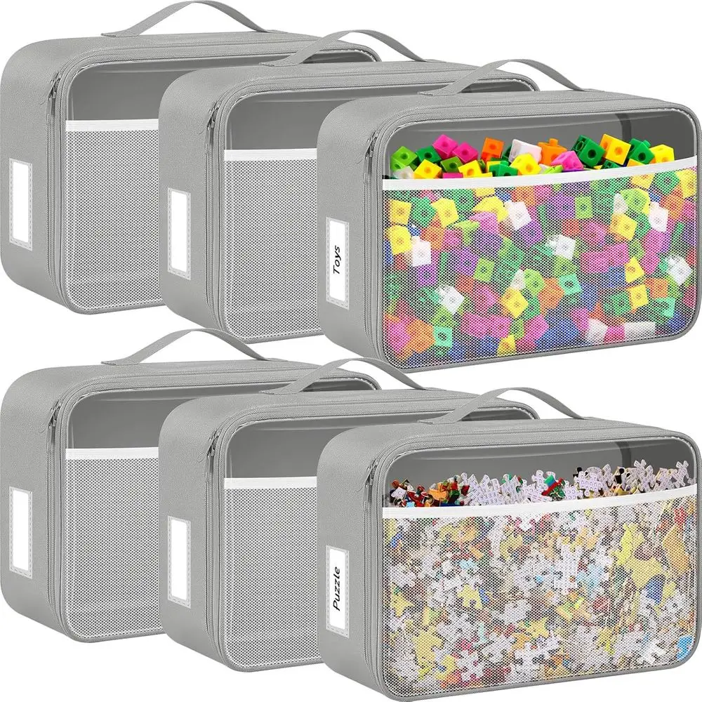 Gray Travel Storage Bag for 6 Pack Toy Bricks, Building Sets, Cars, and Puzzles Organizer
Gray Travel Storage Bag for 6 Pack Toy Bricks, Building Sets, Cars, and Puzzles Organizer