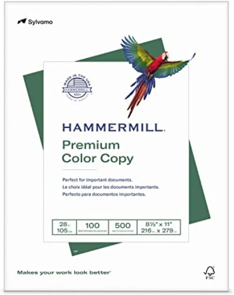 Premium Color Copy Paper, 28 lb, 8.5x11, 500 Sheets, 100 Bright, Jam-Free
Premium Color Copy Paper, 28 lb, 8.5x11, 500 Sheets, 100 Bright, Jam-Free