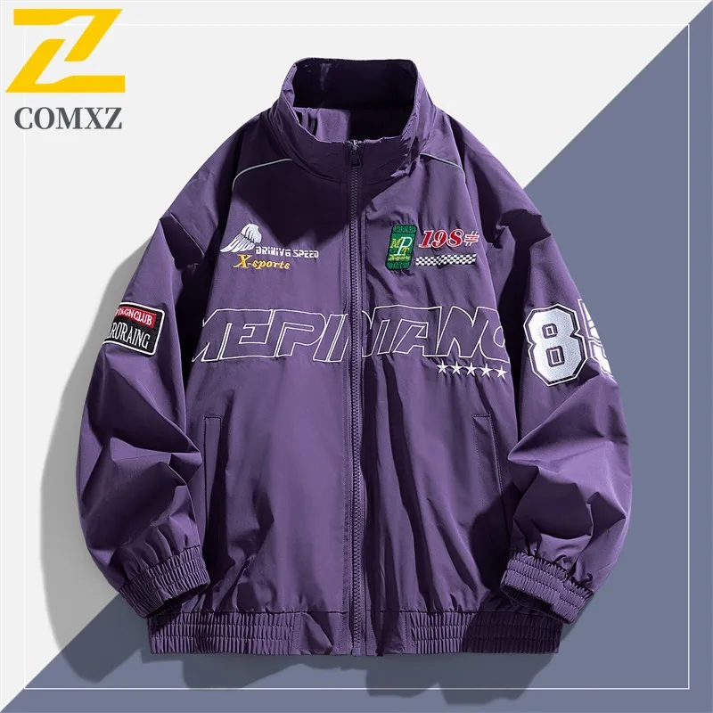 COMXZ American Style Mens Jacket Premium Lightweight Motorcycle Jacket Classic Stand Collar Comfortable Durable Autumn Coats
COMXZ American Style Mens Jacket Premium Lightweight Motorcycle Jacket Classic Stand Collar Comfortable Durable Autumn Coats