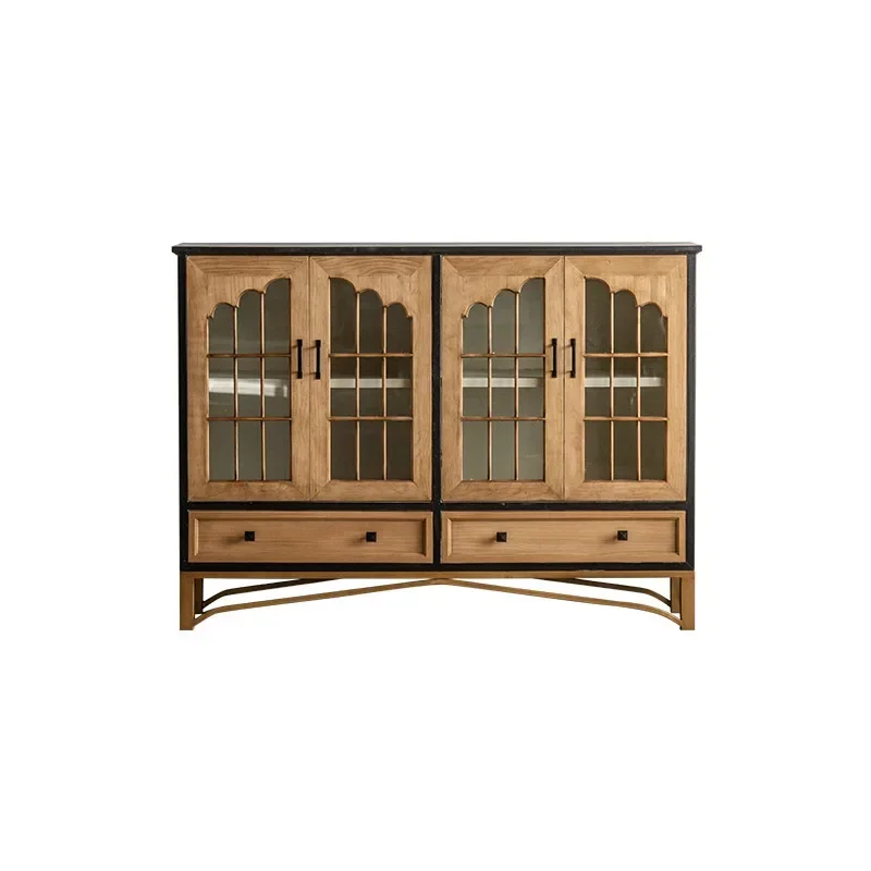 New American-Style Solid Wood Sideboard Retro Cabinet Living Room Entrance Cabinet Wall-Mounted Double-Door Storage Cabinet
New American-Style Solid Wood Sideboard Retro Cabinet Living Room Entrance Cabinet Wall-Mounted Double-Door Storage Cabinet