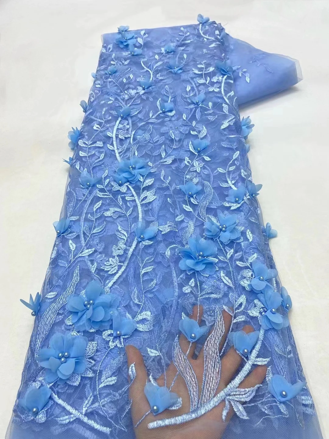Latest Sky Blue Beads 3D Flowers French Lace Fabric 2024 High Quality 3D African Lace Fabric For Wedding Party Dress KXX24116
Latest Sky Blue Beads 3D Flowers French Lace Fabric 2024 High Quality 3D African Lace Fabric For Wedding Party Dress KXX24116
