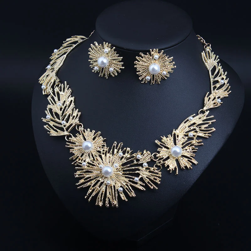 Geometric alloy pearl-studded necklace and earrings set - fashionable, exaggerated, and feminine accessory for women
Geometric alloy pearl-studded necklace and earrings set - fashionable, exaggerated, and feminine accessory for women