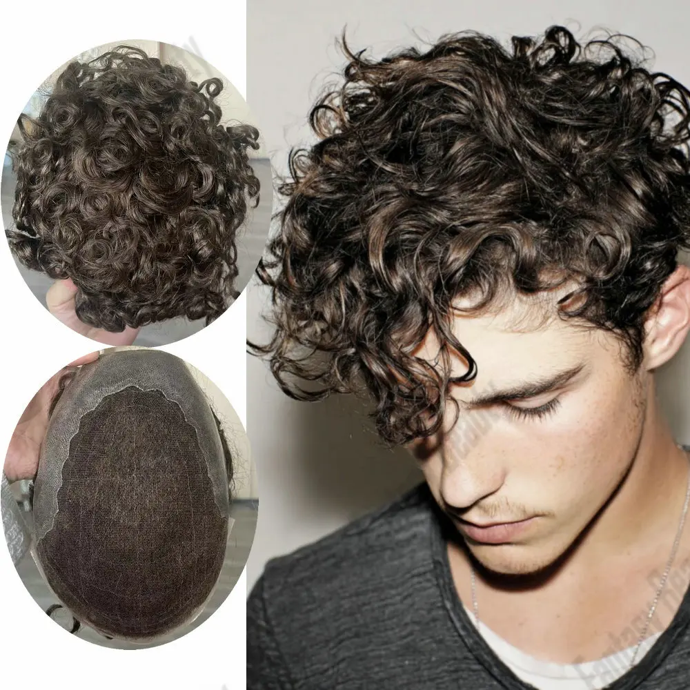 26MM Curly Men's Toupee Q6 Swiss Lace Front With Pu Base Natural Hairline Grey Blonde Human Hair Prosthesis Replacement System
26MM Curly Men's Toupee Q6 Swiss Lace Front With Pu Base Natural Hairline Grey Blonde Human Hair Prosthesis Replacement System