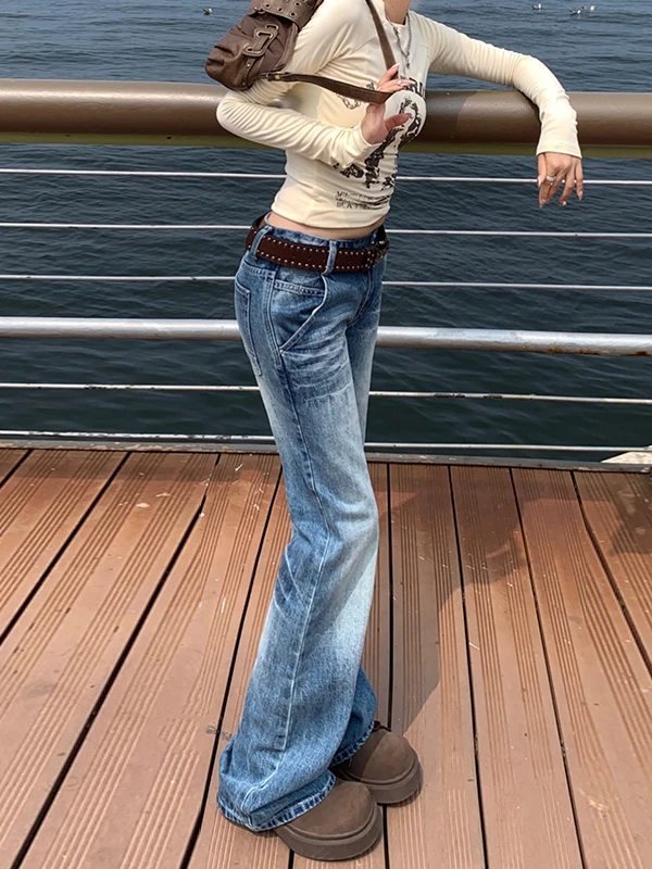 Retro Blue Craed Design Wide Leg Denim Jeans Women's Loose Fit High Waist Large Size Dra Long Pants Casual Wear
Retro Blue Craed Design Wide Leg Denim Jeans Women's Loose Fit High Waist Large Size Dra Long Pants Casual Wear