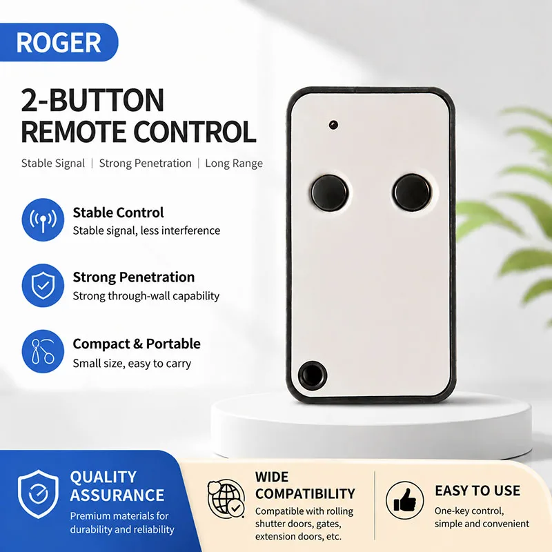 ROGER Remote Control E80 TX52R TX54R H80 M80 TX1 TX10 TX22 Garage Door Opener Electric Gate Remote Control Transmitter 433.92MHz
ROGER Remote Control E80 TX52R TX54R H80 M80 TX1 TX10 TX22 Garage Door Opener Electric Gate Remote Control Transmitter 433.92MHz