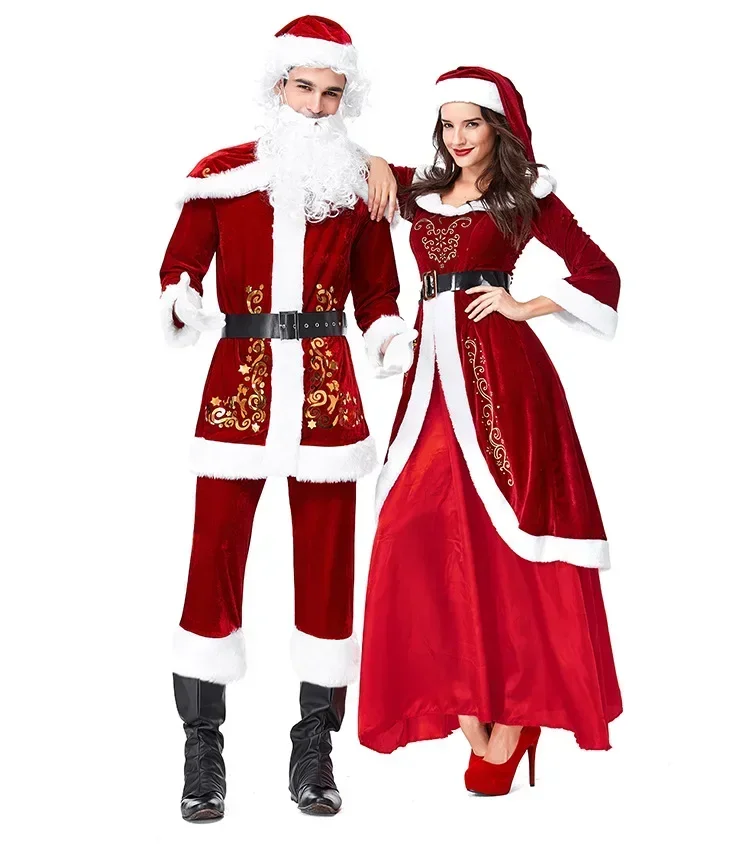 Adult Full Set Santa Claus Costume Red Christmas Outfit with Luxury White Beard Includes Hat Suit And Accessories
Adult Full Set Santa Claus Costume Red Christmas Outfit with Luxury White Beard Includes Hat Suit And Accessories
