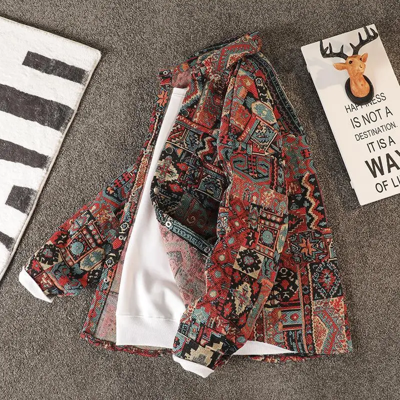 Casual Jacquard Shirt Jacket Oversized Loose Shacket Turn Down Collar Tail Hem Shirt Coat Trendy Versatile Light Outerwear
Casual Jacquard Shirt Jacket Oversized Loose Shacket Turn Down Collar Tail Hem Shirt Coat Trendy Versatile Light Outerwear