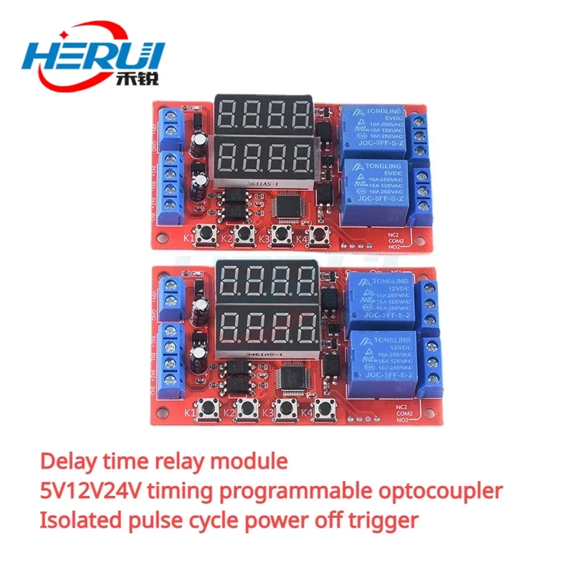 Delay time relay module 5V12V24V timing programmable optocoupler Isolated pulse cycle power off trigger
Delay time relay module 5V12V24V timing programmable optocoupler Isolated pulse cycle power off trigger