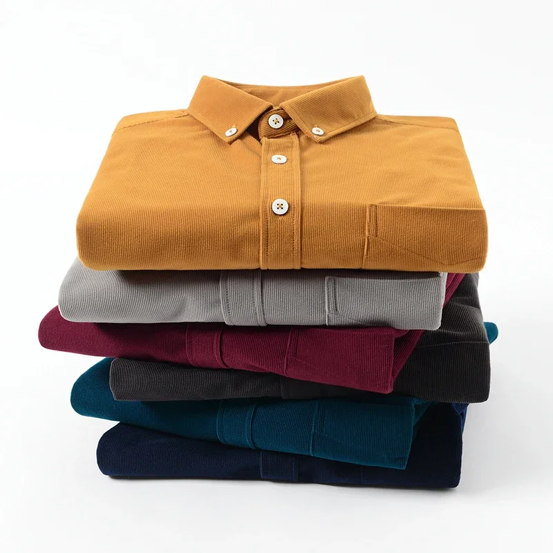 Autumn and winter 100% cotton solid color corduroy long-sleeved men's shirt fashionable business casual no-iron high quality
Autumn and winter 100% cotton solid color corduroy long-sleeved men's shirt fashionable business casual no-iron high quality