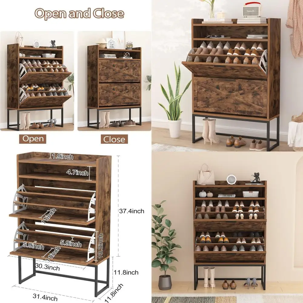 3-Tier Shoe Storage Cabinet with Metal Legs and Adjustable Rack for Entryway
3-Tier Shoe Storage Cabinet with Metal Legs and Adjustable Rack for Entryway