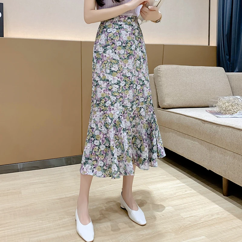 Шифоновая юбка с высокой талией и цветочным принтом, женская сексуальная юбка-русалка, весна-лето 2021, корейская мода, элегантные тонкие офисные женские длинные юбки
Шифоновая юбка с высокой талией и цветочным принтом, женская сексуальная юбка-русалка, весна-лето 2021, корейская мода, элегантные тонкие офисные женские длинные юбки