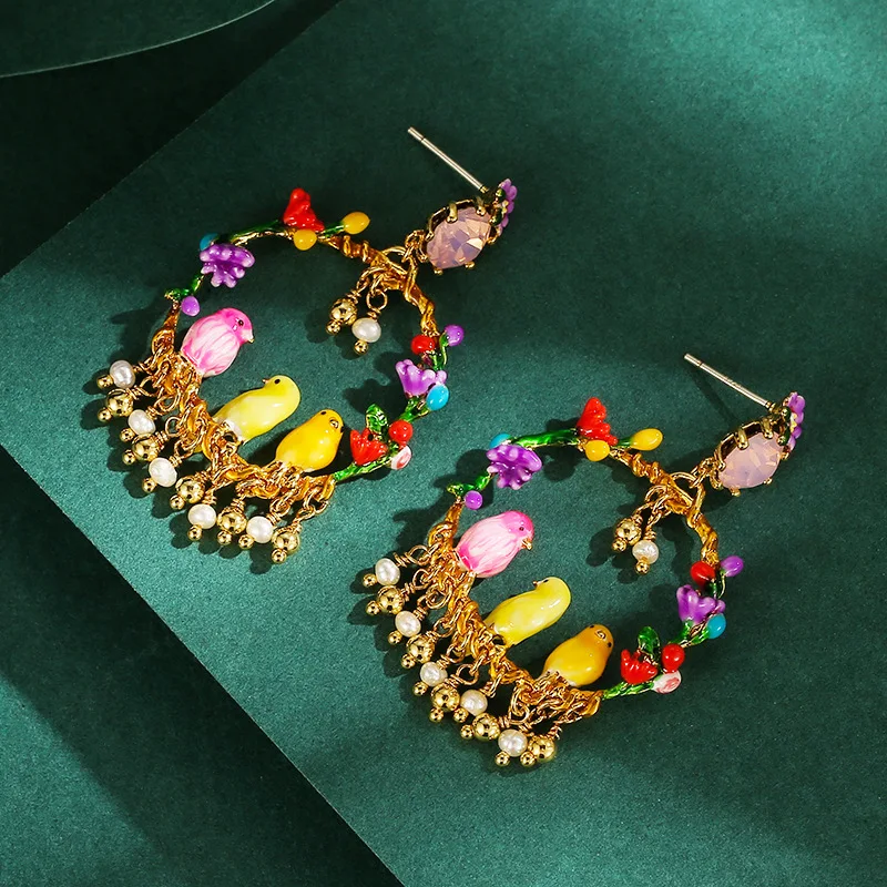 Chinese Enamel Blue Tit Canary Multi-Drop Tassel Earrings 3D Exquisite S925 Silver Studs
Chinese Enamel Blue Tit Canary Multi-Drop Tassel Earrings 3D Exquisite S925 Silver Studs